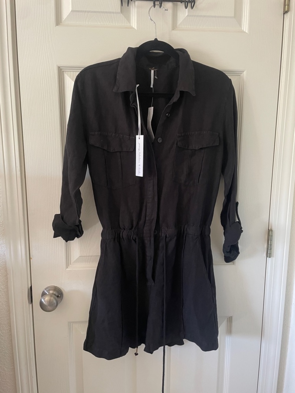Young Fabulous & Broke Lakeside Linen Romper in Black Size Medium New With Tags